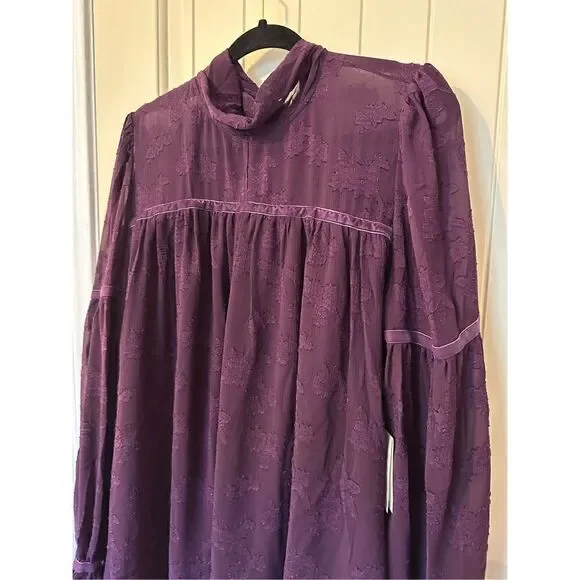 NWT Revolve Tularosa Sienna Purple Lace Long Sleeve Mini Dress Size XL